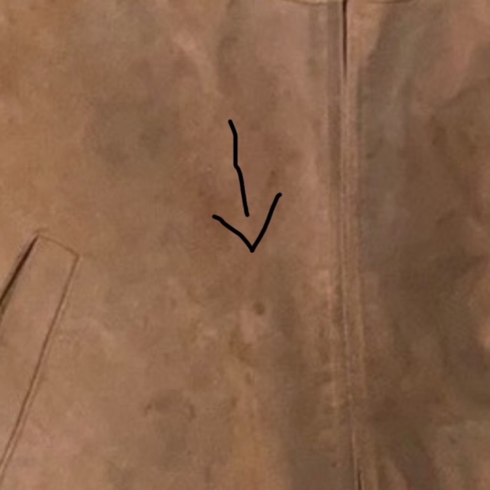 Lightly Distressed Vintage Suede Bomber Jacket - Picture 5 of 6